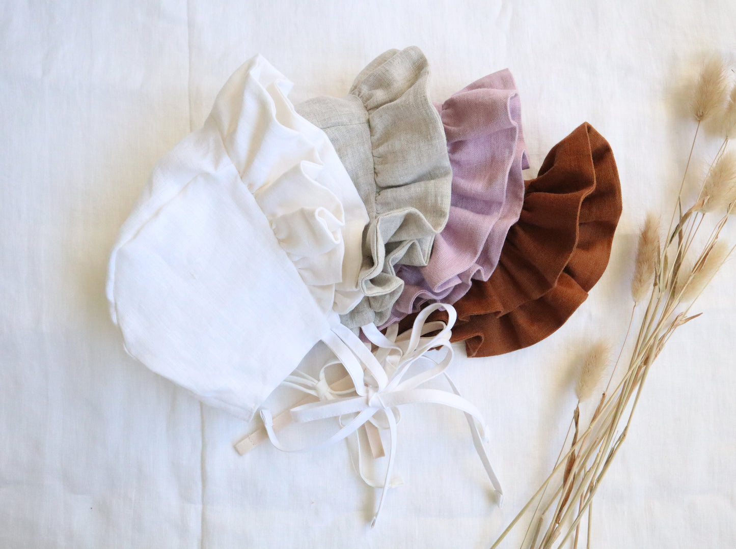 Frillabonnet 6-12kk luonnonpellava